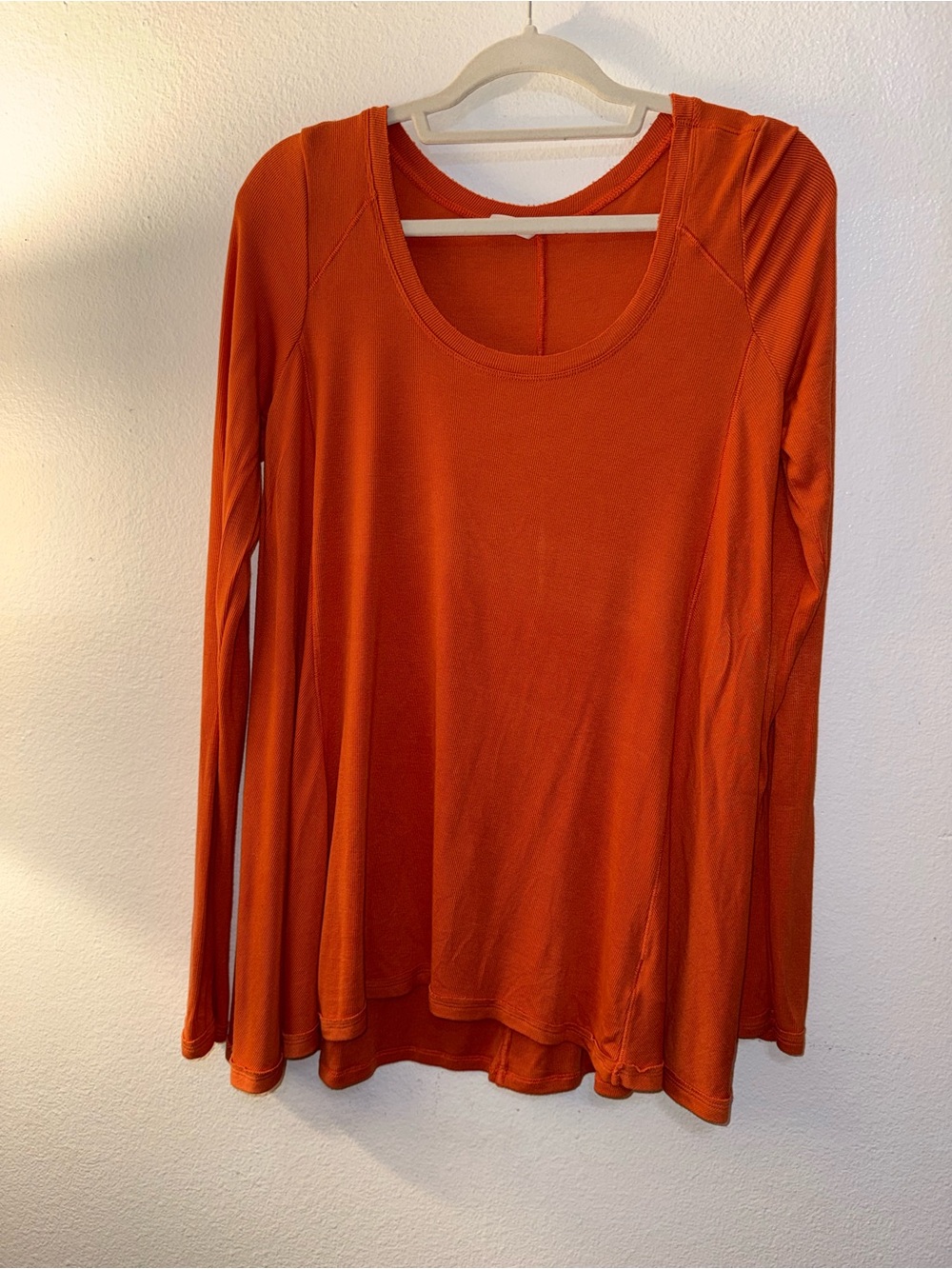 Free People Long Sleeve Scoop Neck Tunic Top - Orange